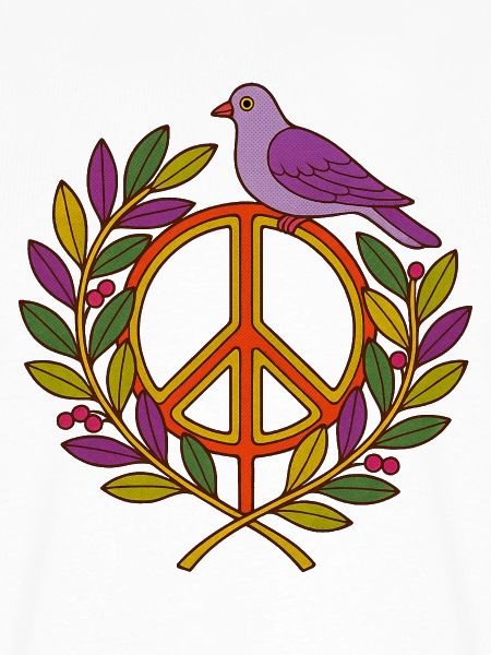 Lebendiger Friedensvogel Blumenkranz