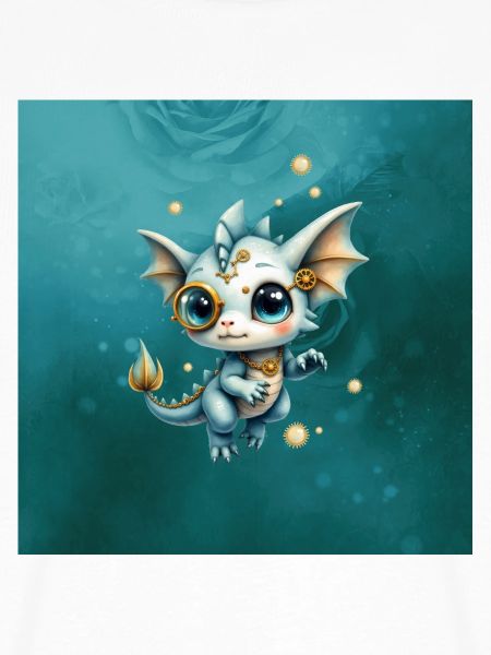 Steampunk Drache Blaues Monokel