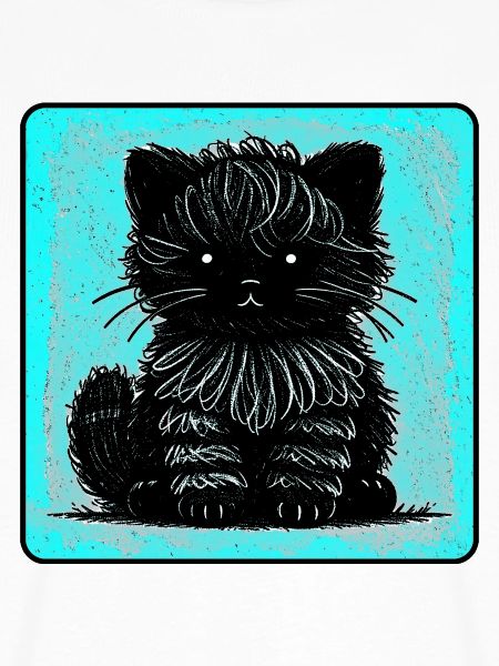 Wuschelkatze (Cyan)