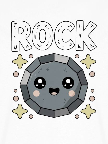 Schere Stein Papier Kawaii Rock