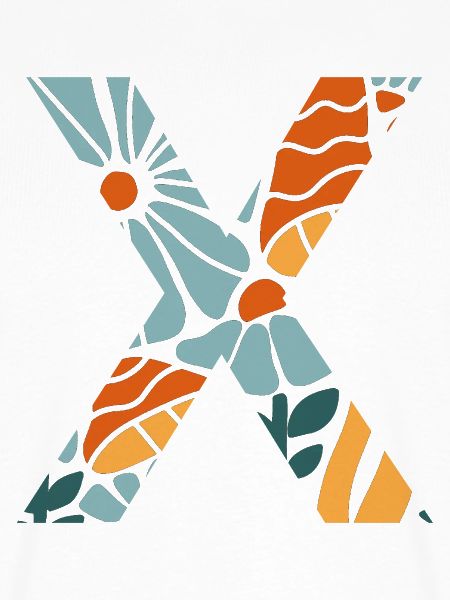 Letter x groovy flowers Geschenkidee
