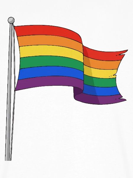 Regenbogenflagge kurvige Strecken