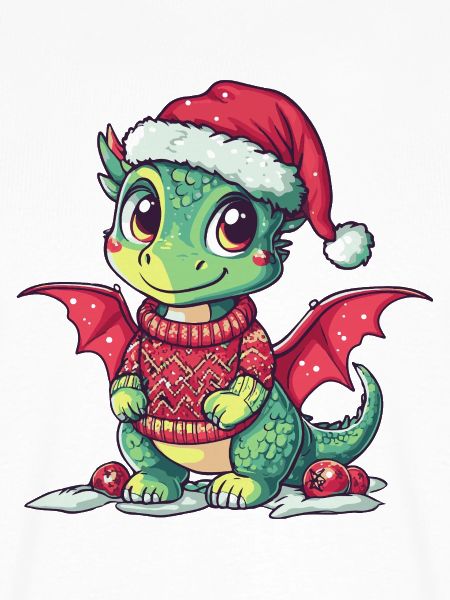 Drache Weihnachten Xmas