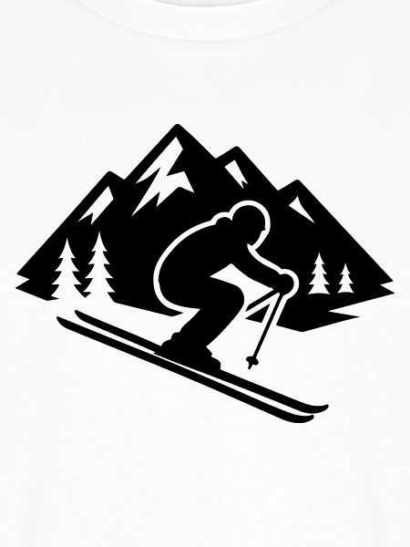Ski Silhouette Berge Piste