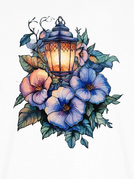Laternenlicht und Blütenbouquet