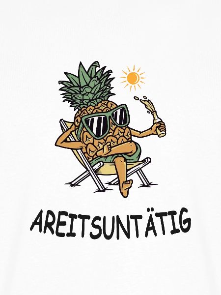 Arbeitsuntätig – Lustige Ananas im Urlaubsmodus