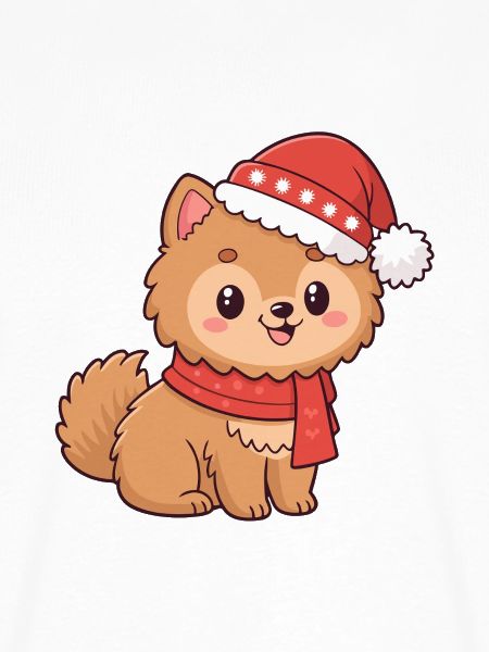 Welpen-Weihnachtshut-Schal