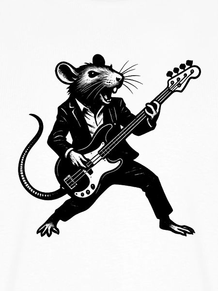 Ratte mit Bass im Anzug