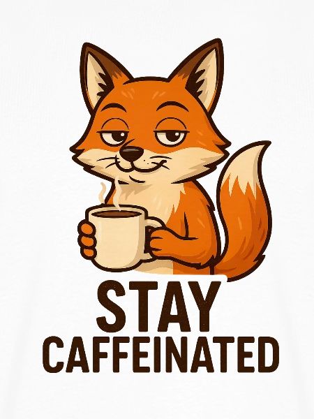 Fuchs Kaffee Motiv Stay Caffeinated