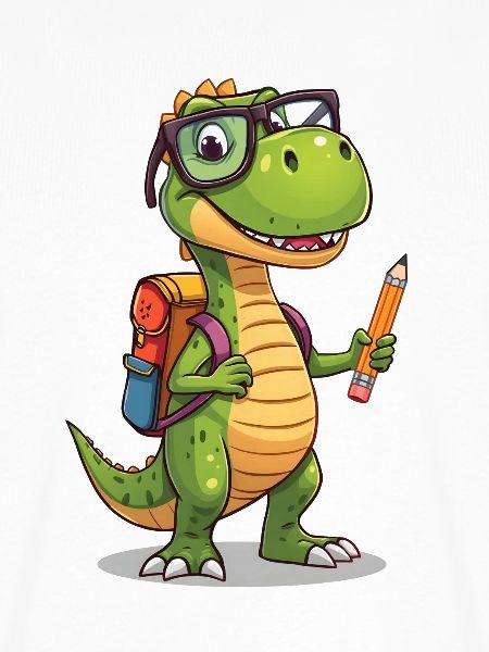 Dino-Gelehrter mit Bleistift