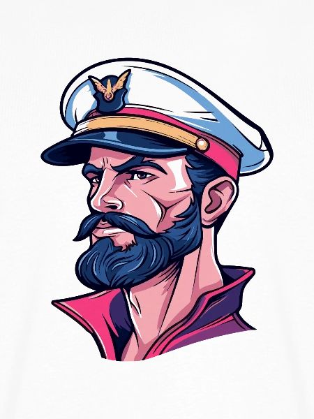 Kapitän im Neon-Comicstil
