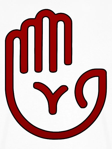 Roter Minimal-Handabdruck