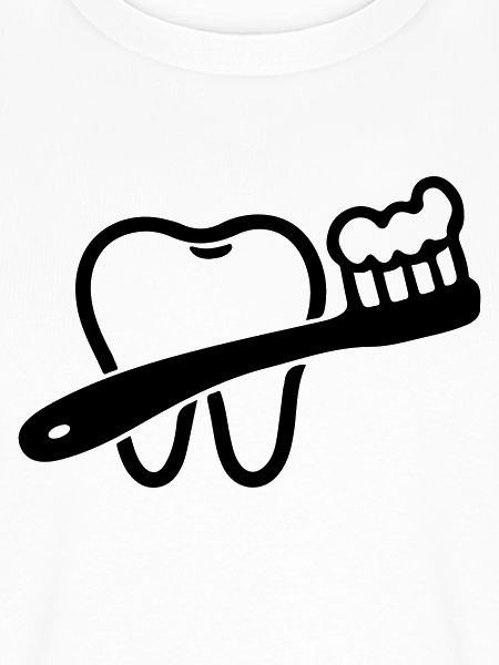Zahn mit Zahnbürste Symbol Schwarz