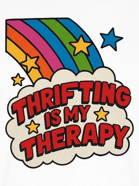 Secondhand-Therapie-Regenbogenaufkleber