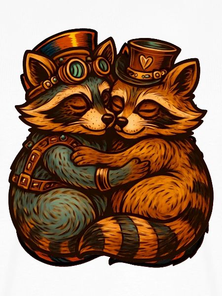 Steampunk-Fuchsduo Umarmung