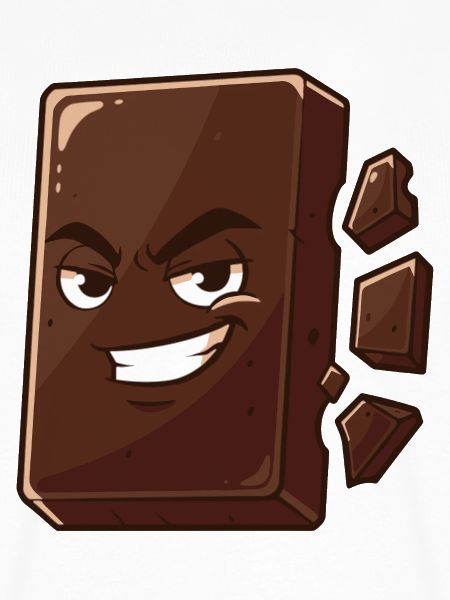 Charmanter Schoko Block mit Grinsen