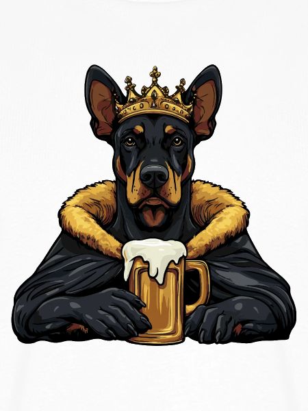 Dobermann Hund Bier König
