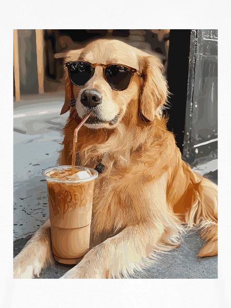 Sonnenbrillenhund Latte-Genuss