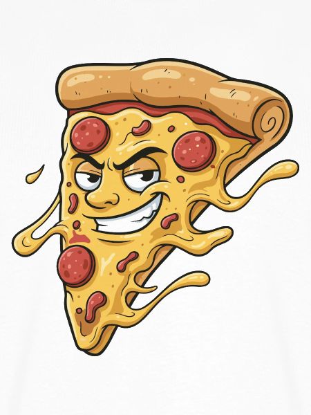 Pizza-Slice mit frechem Grinsen