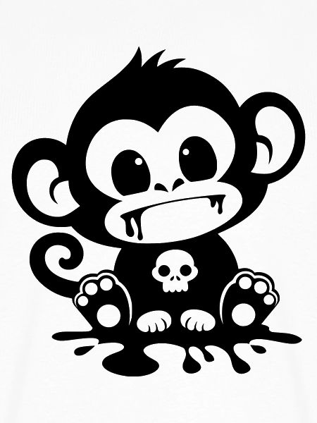 Spooky Affe mit Totenkopf