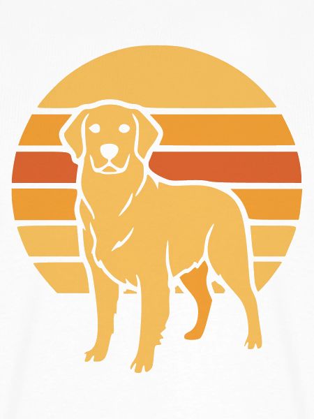 Hund Retro Sunset Flat Icon