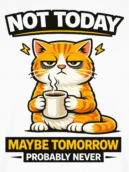Nicht heute Katzenkaffee-Prokrastination