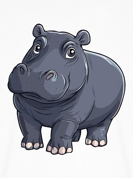 Hippo Nilpferd Illustration
