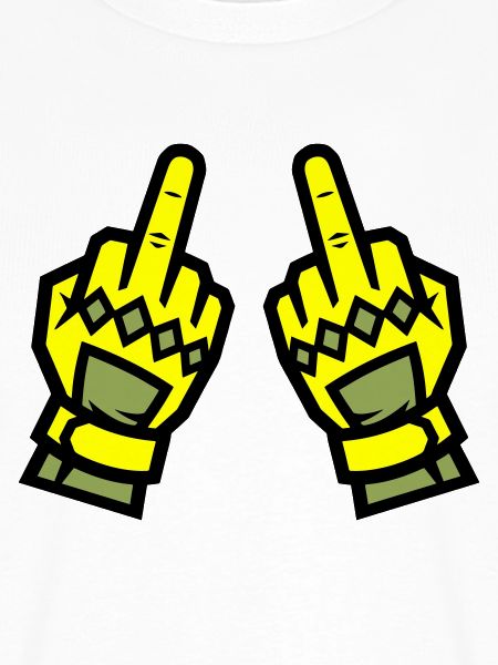 Zwei Mittelfinger Handschuhe Gelb Symbol
