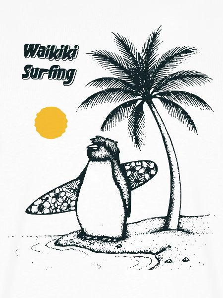 Waikiki Surfing Penguin
