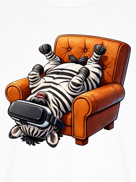 Zebra Gamer mit VR Brille