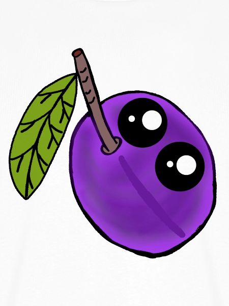 Pflaume Kawaii Pflaumen Obst Frucht