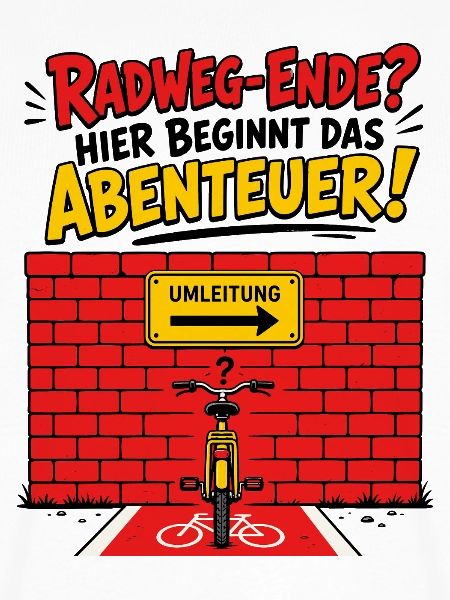 Radweg Ende Hier. Abenteuer Beginnt .