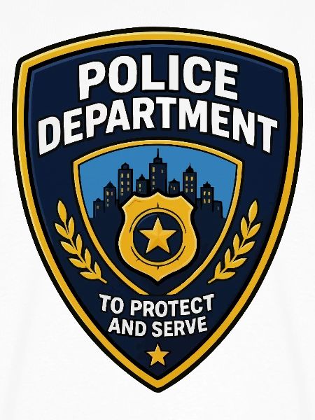 Polizei Abzeichen Patch Stadt Skyline