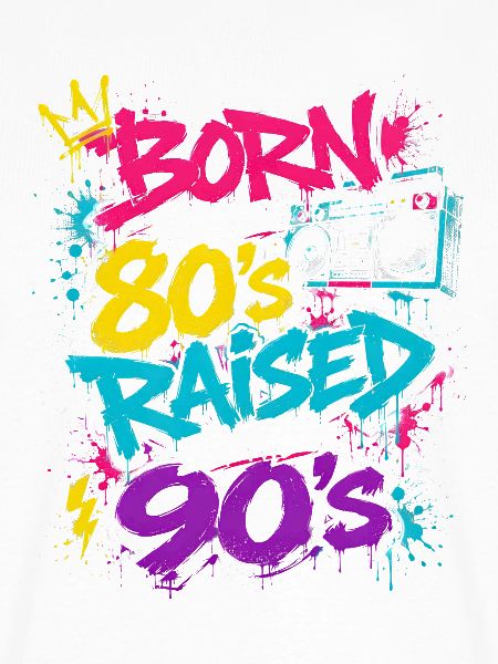80er Boombox Neon Graffiti