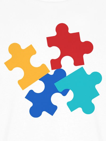Bunte Puzzleteile Collage
