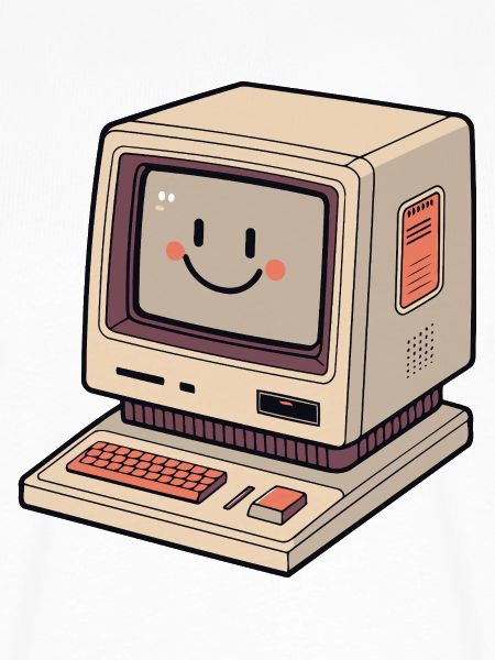 Retro-Computer-Kawaii-Lächeln