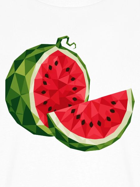 Geometrische Wassermelone | Polygon Fruchtmotiv 