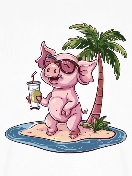 Schwein Sommer Palme