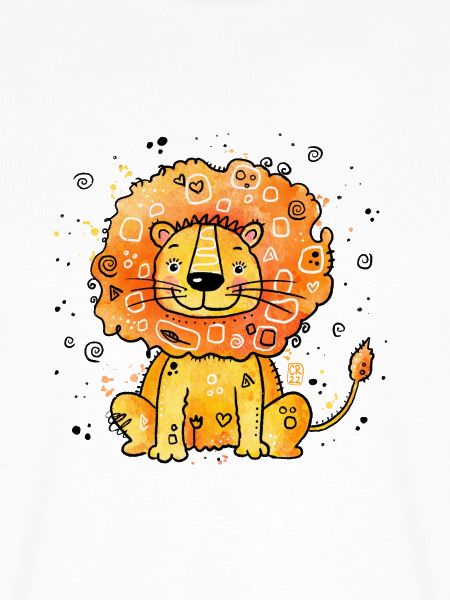 Doodle-Löwe im Orangen Fell