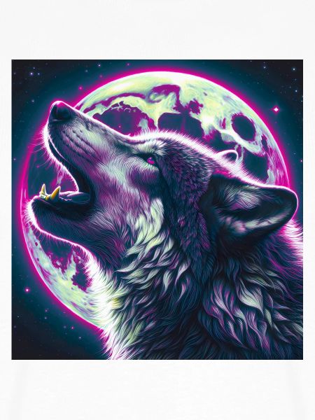 Wolf heult zum Vollmond