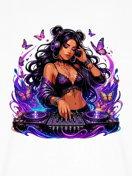 Nacht DJ in mit Schmetterlingen