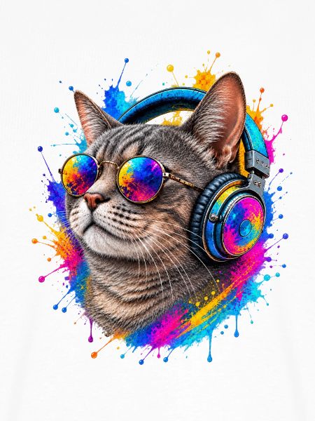Katze Headphone cool Musik
