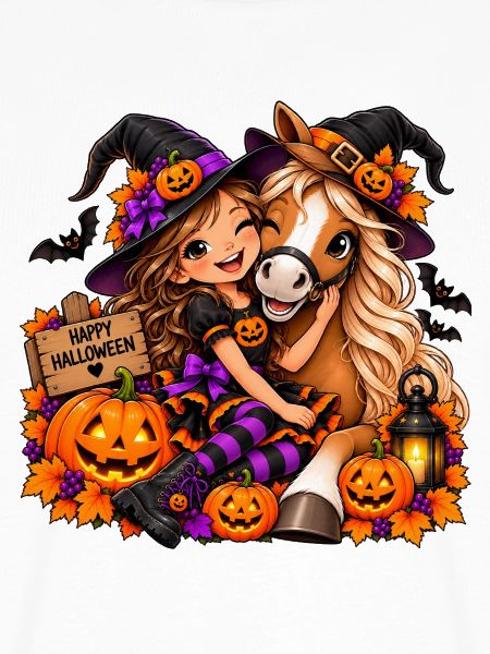Kuschelige Halloween-Hexe & Pony