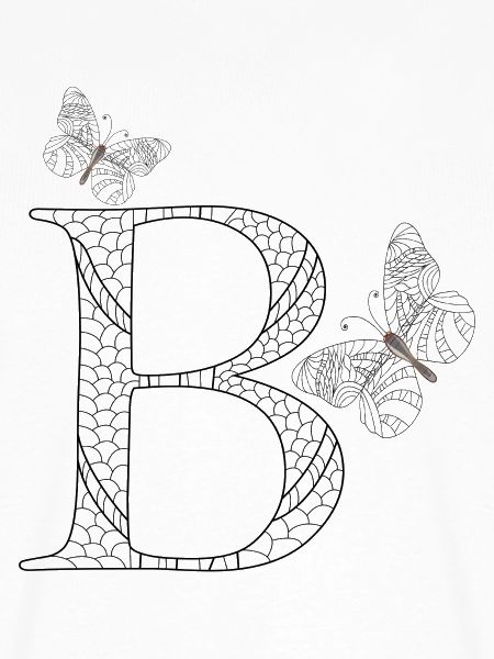 Buchstabe B mit Schmetterlingen