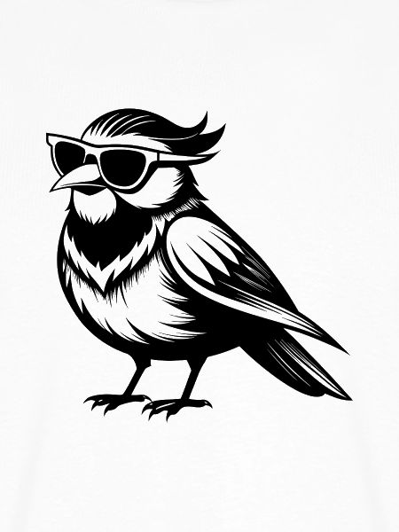 Vogel mit Sonnenbrille