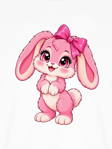 Kawaii-Pinkkiefer mit großem Bogen