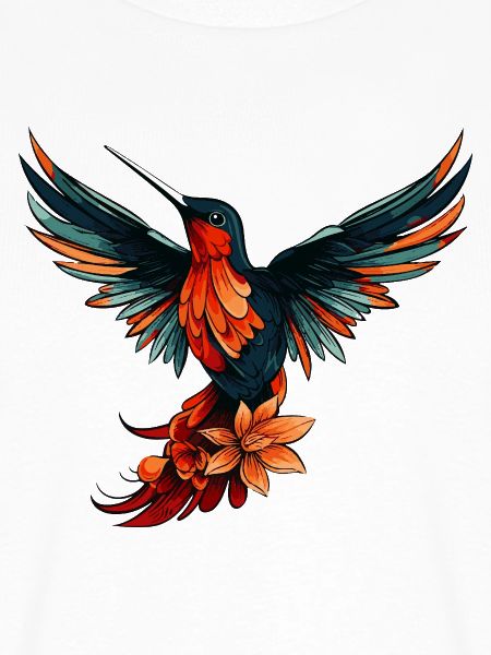 Kolibri Vogel Bunt mit Blumen