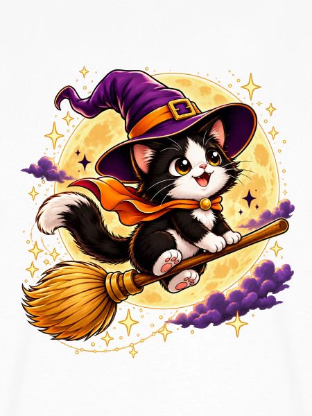 Hexen Katze im Mondschein Halloween