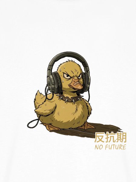 Punk-Ente mit Kopfhörern – No Future