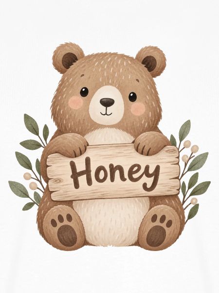 Niedlicher Bär mit Honey-Schild